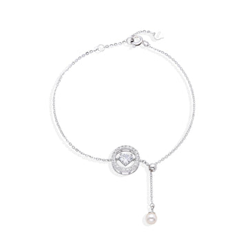 Heart Shaped Zircons Bracelet in 925 Sterling Silver: Perfect Gift-Bracelets-GULI GULI