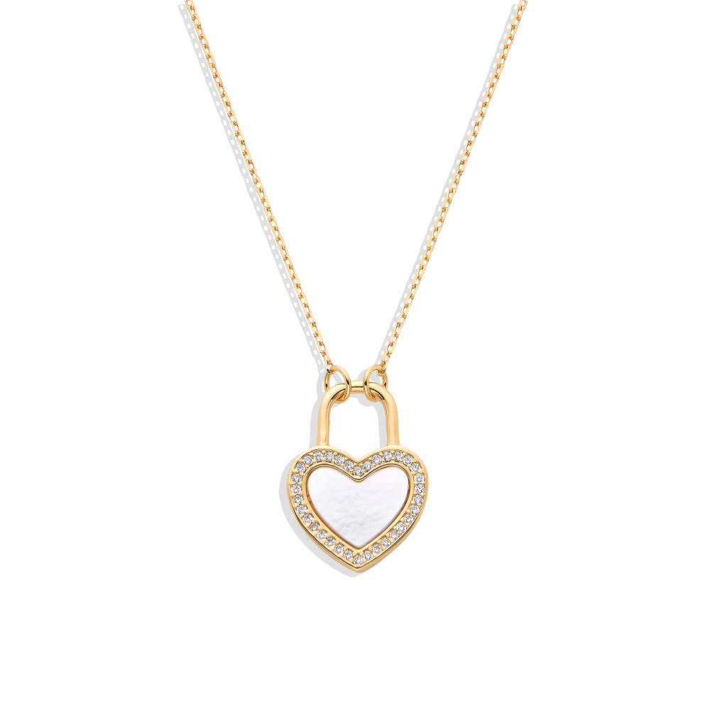 Heart-shaped Necklace with Micro Zircons - 18K Gold Plated 925 Sterling Silver-Necklaces-GULI GULI