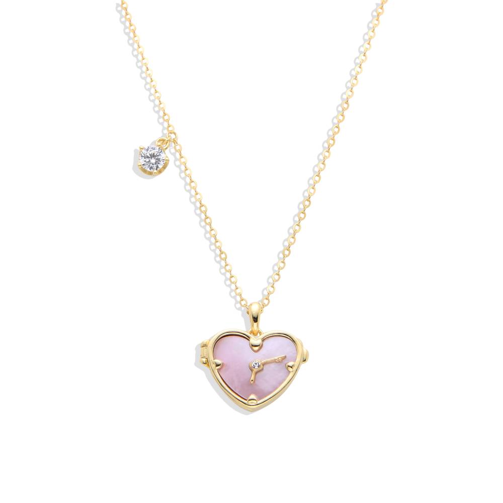 Locket Necklace with Zircons - 18k Gold Plated 925 Sterling Silver-Necklaces-GULI GULI