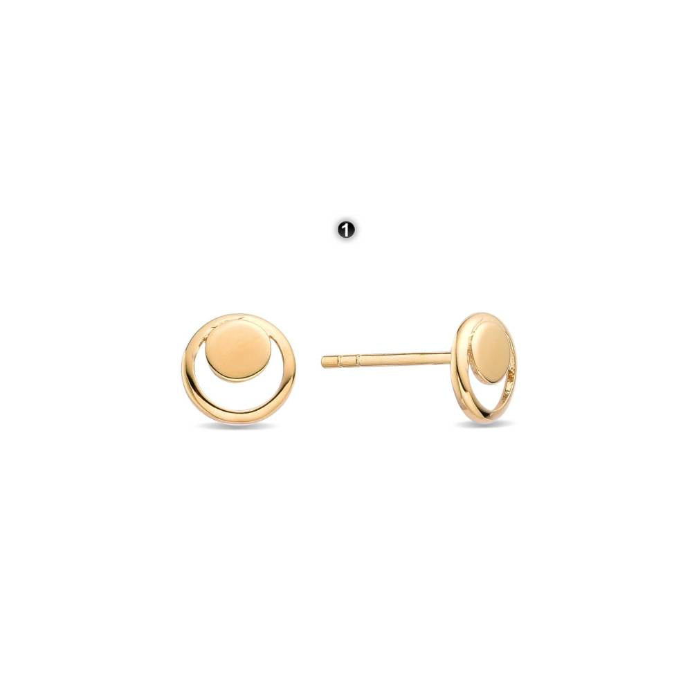 Minimalist 18k Gold Plated 925 Sterling Silver Stud Earrings-Earrings-GULI GULI