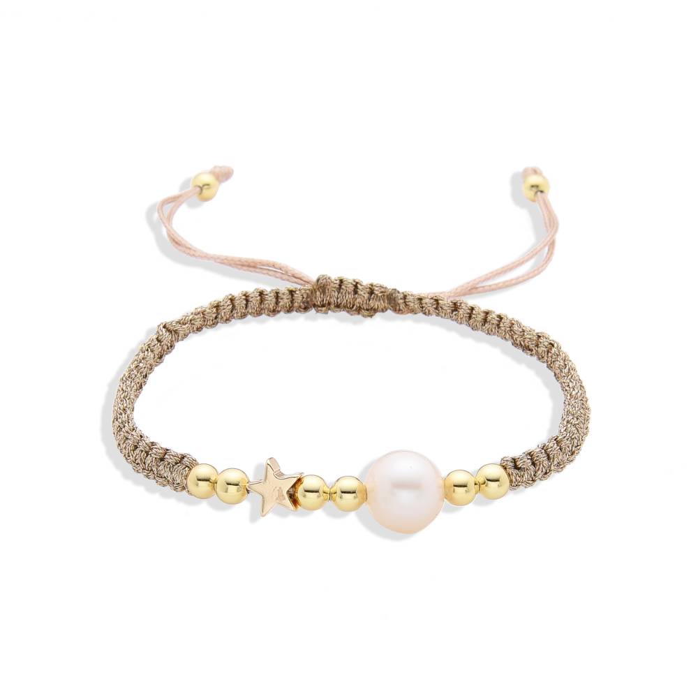 Miyuki Bracelet with Natural Pearl and Star Design-Bracelets-BOJO