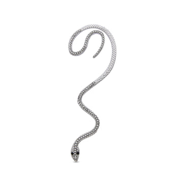 Modern Ear Cuff in the Shape of a Silver Color Snake-Earrings-NEW WEI