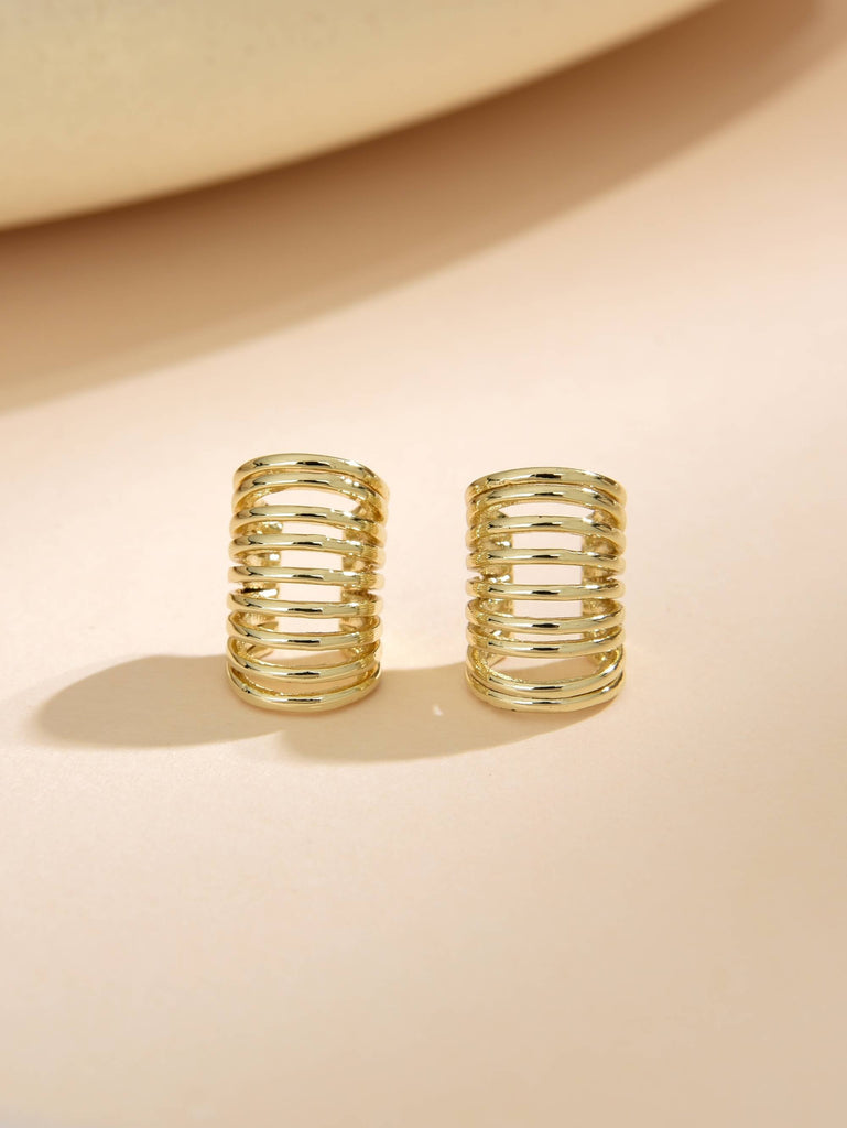 Multi Hoop Earcuff Earrings in Cooper and 18k Gold Plated-Earrings-ZIRCONIA