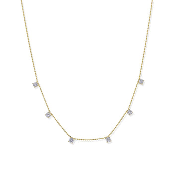 Necklace with Zirconia Design in 925 Silver 18k Gold Plated-Necklaces-YIA SILVER