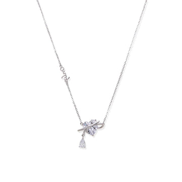 Necklace with Zirconia in the Shape of a Heart with a Bow in 925 Silver-Necklaces-NEW WEI