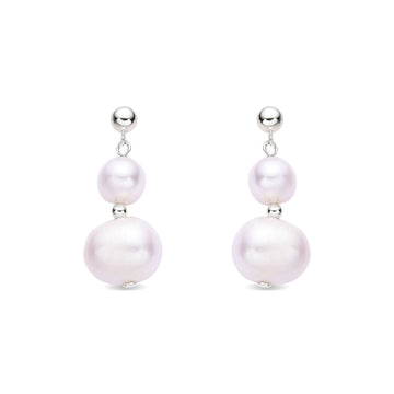 Pearl Drop Earrings in Sterling Silver: Dazzling Beauty-Earrings-GULI GULI