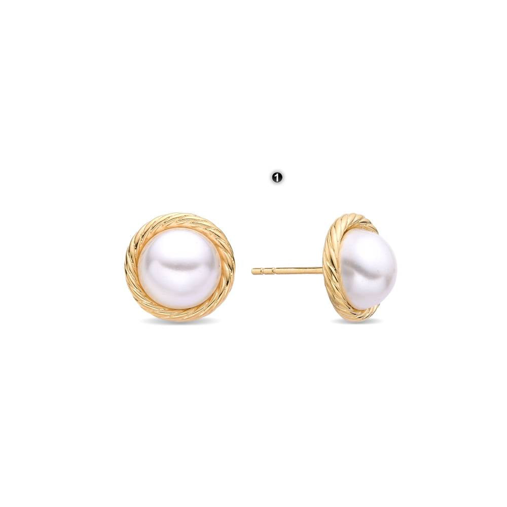 Pearl Earrings 18k Gold Plated Sterling Silver-Earrings-GULI GULI