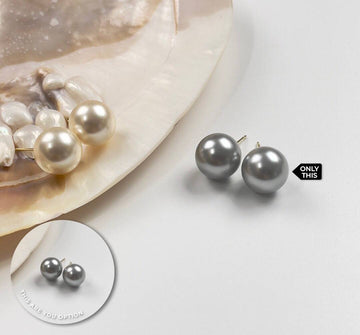 Pearl Earrings in 925 Silver with 18k Gold Plated-Earrings-GULI GULI