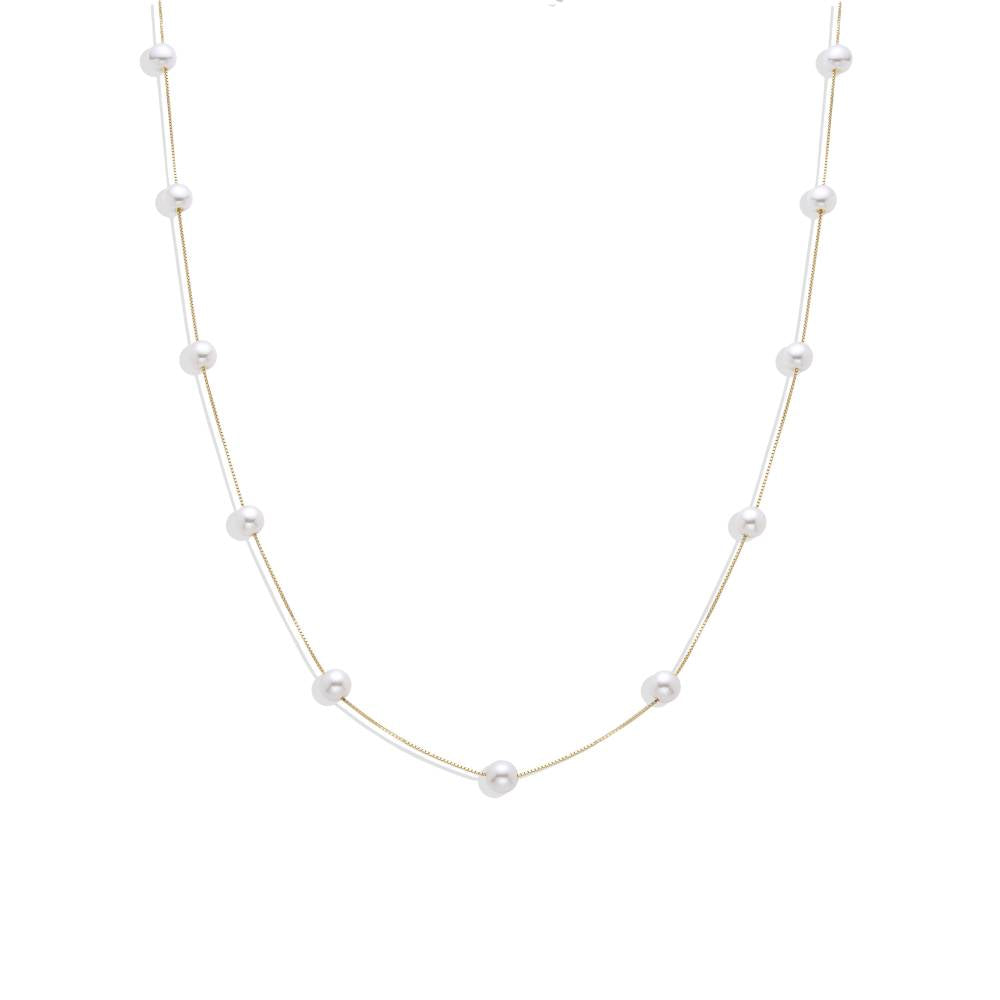 Pearl Necklace - 18K Gold-Plated 925 Sterling Silver-Necklaces-GULI GULI