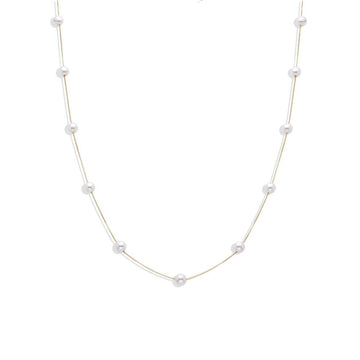 Pearl Necklace - 18K Gold-Plated 925 Sterling Silver-Necklaces-GULI GULI