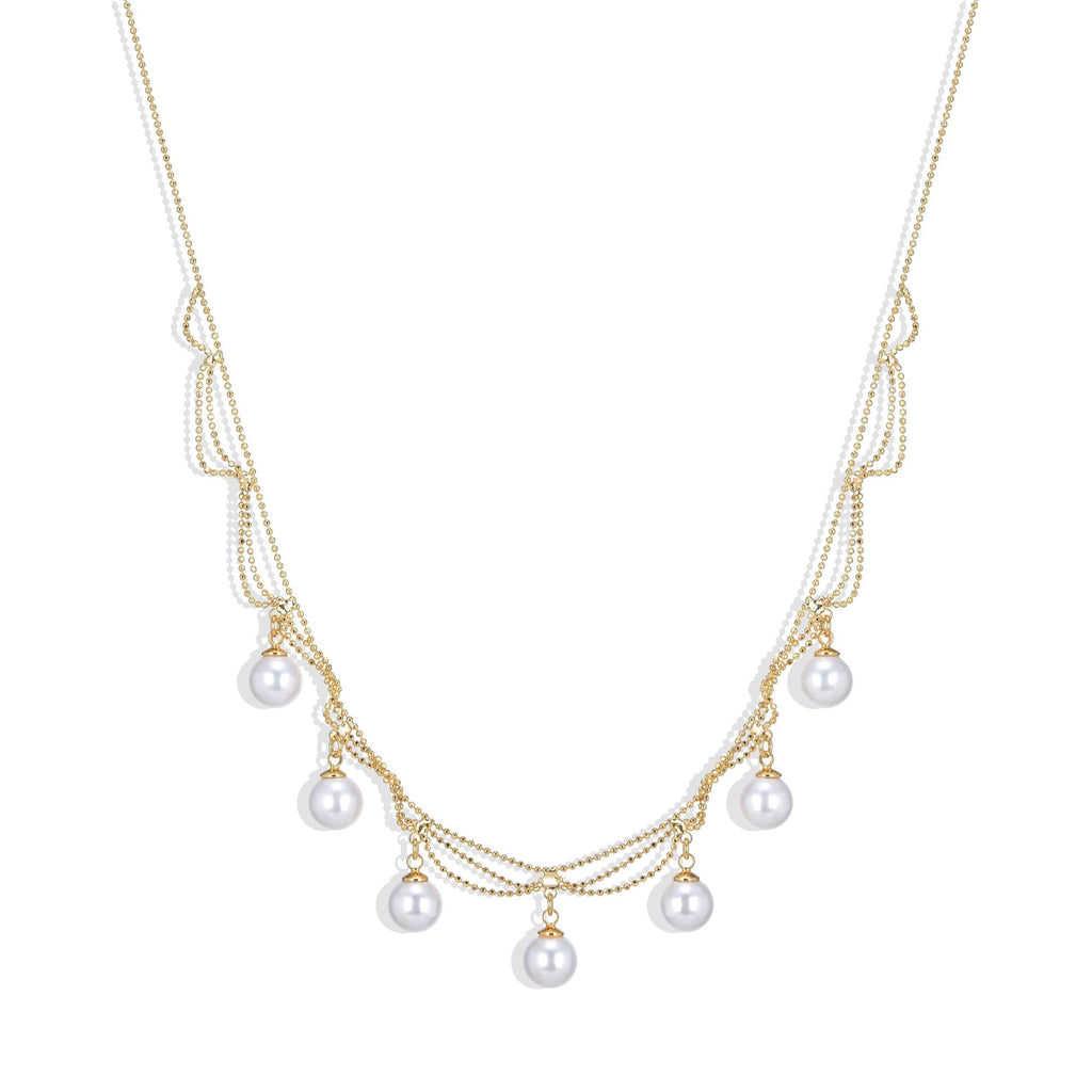 Pearl Necklace Pendants Gold Fashion Design.-Necklaces-ROMANE