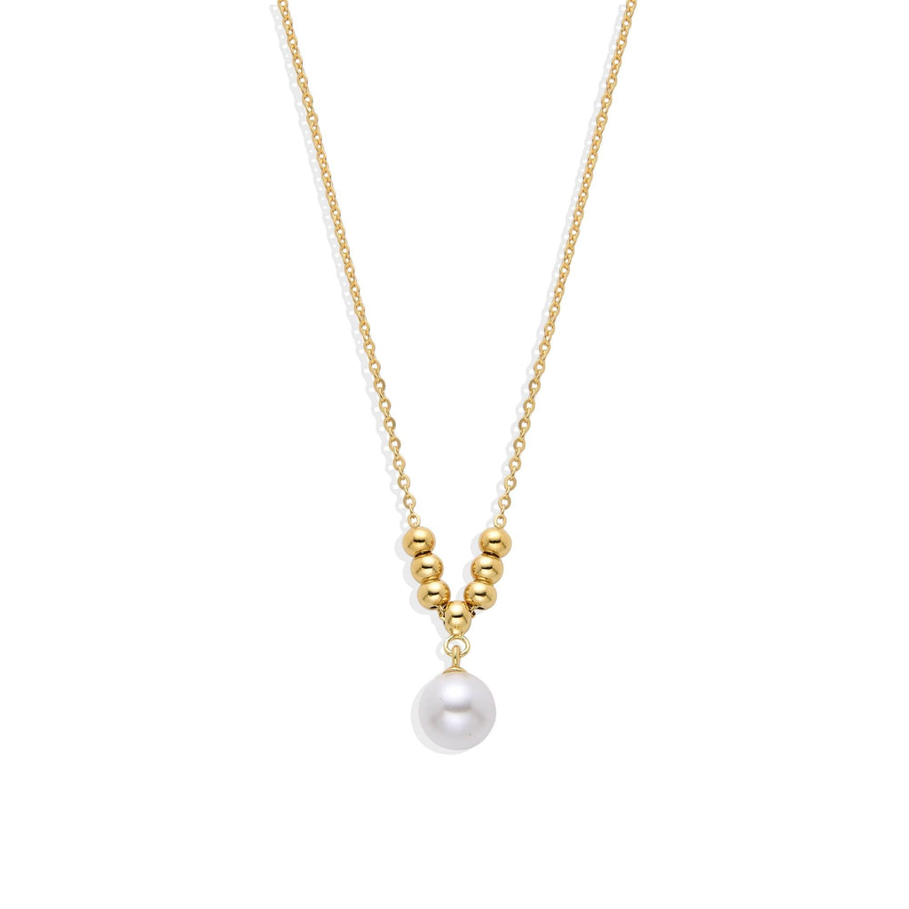 Pearl Necklace in 18k Gold Plated Sterling Silver-Necklaces-GULI GULI