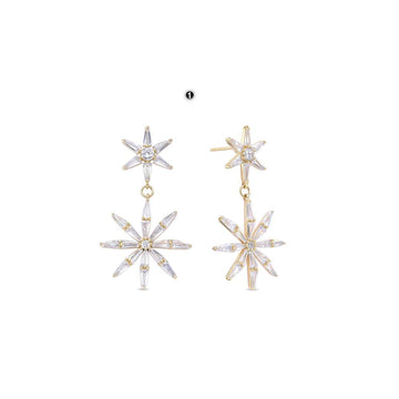 Radiant Star Earrings 18k Gold Plated Sterling Silver.-Earrings-GULI GULI