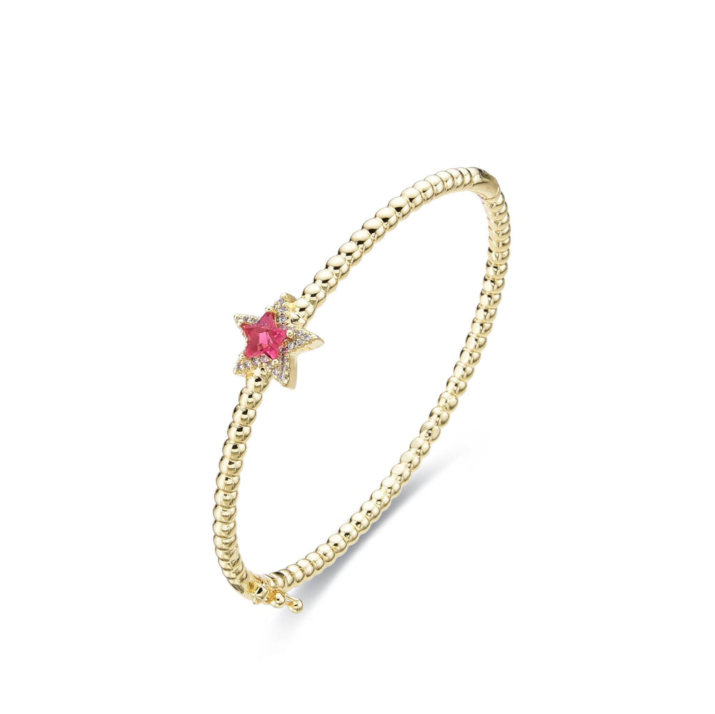 Red Star Bangle 18k Gold Fashion with Zircons-Bracelets-LANDCICA