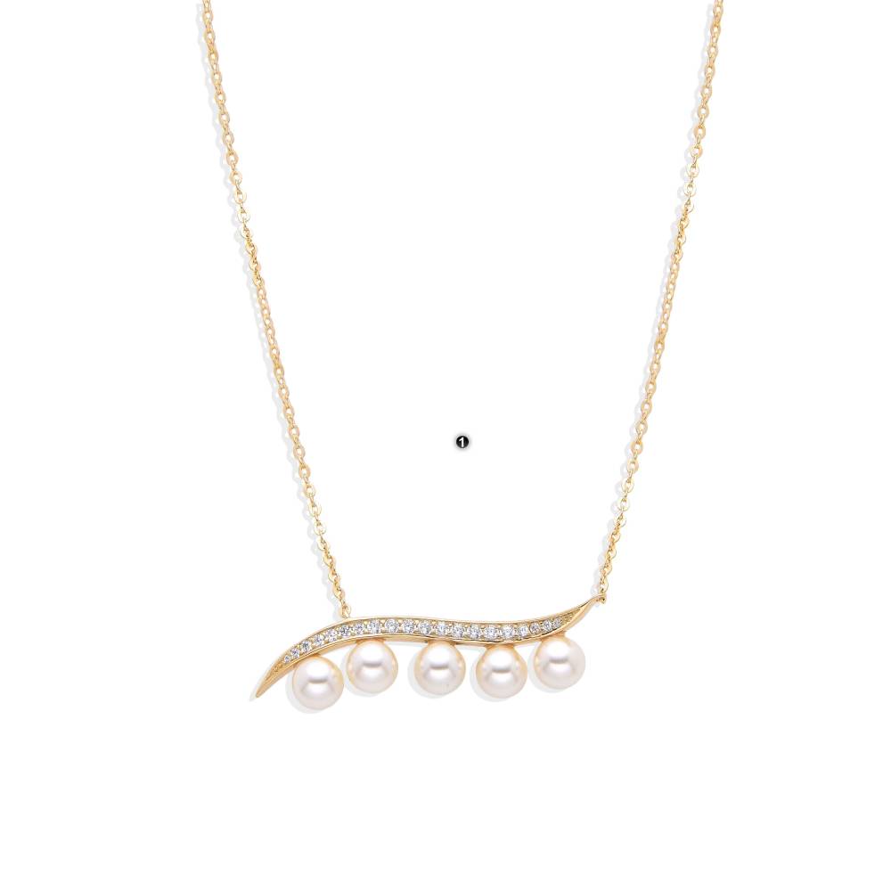 Symbolic Brilliance 925 Sterling Silver Necklace Zircons and Pearls-Necklaces-GULI GULI