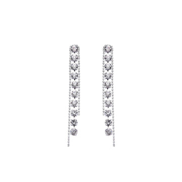 Zircon Dangle Silver Fashion Earrings.-Earrings-JUGENG