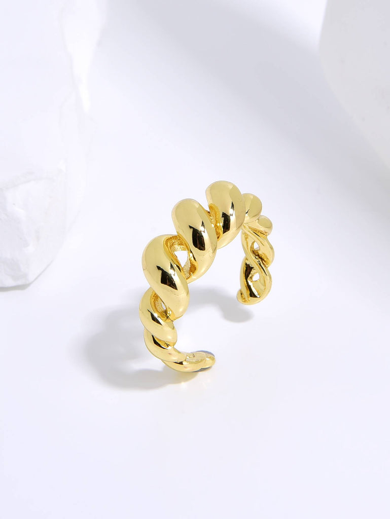 Spiral Design Ring Made of Cooper with 18k Gold Plating-Rings-JOYERIA OA XINGYE