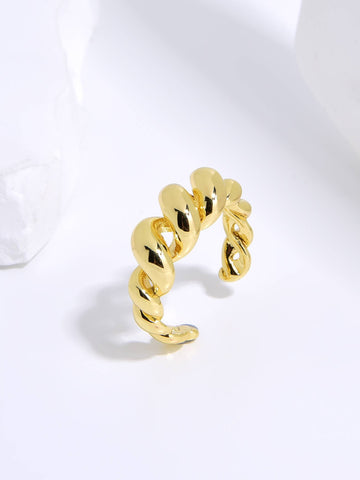 Spiral Design Ring Made of Cooper with 18k Gold Plating-Rings-JOYERIA OA XINGYE