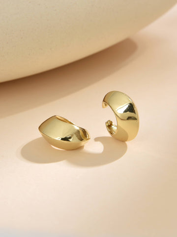 Modern Earcuff Earrings in Cooper with 18k Gold Plating-Earrings-ZIRCONIA